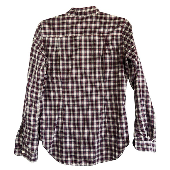 HARTFORD Plaid Cotton Long Sleeve Button Up Blouse Micro Collar Size 2 (US 6) - Picture 2 of 11